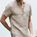 Short-Sleeved Linen Men's T-shirt