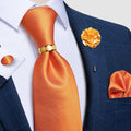 Luxury Men's Ties Silk Jacquard Woven Men Necktie Ring Brooch Cufflinks Hanky Set