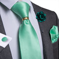 Luxury Men's Ties Silk Jacquard Woven Men Necktie Ring Brooch Cufflinks Hanky Set