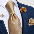 Luxury Men's Ties Silk Jacquard Woven Men Necktie Ring Brooch Cufflinks Hanky Set