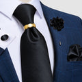 Luxury Men's Ties Silk Jacquard Woven Men Necktie Ring Brooch Cufflinks Hanky Set