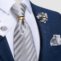 Luxury Men's Ties Silk Jacquard Woven Men Necktie Ring Brooch Cufflinks Hanky Set