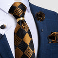 Luxury Men's Ties Silk Jacquard Woven Men Necktie Ring Brooch Cufflinks Hanky Set