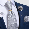 Luxury Men's Ties Silk Jacquard Woven Men Necktie Ring Brooch Cufflinks Hanky Set