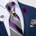 Luxury Men's Ties Silk Jacquard Woven Men Necktie Ring Brooch Cufflinks Hanky Set