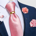 Luxury Men's Ties Silk Jacquard Woven Men Necktie Ring Brooch Cufflinks Hanky Set