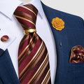 Luxury Men's Ties Silk Jacquard Woven Men Necktie Ring Brooch Cufflinks Hanky Set