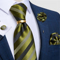 Luxury Men's Ties Silk Jacquard Woven Men Necktie Ring Brooch Cufflinks Hanky Set