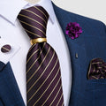 Luxury Men's Ties Silk Jacquard Woven Men Necktie Ring Brooch Cufflinks Hanky Set