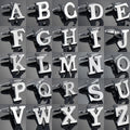 26 Letters A-Z High Quality Silver Colour Men's Cufflinks
