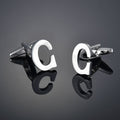 26 Letters A-Z High Quality Silver Colour Men's Cufflinks