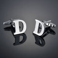 26 Letters A-Z High Quality Silver Colour Men's Cufflinks