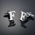 26 Letters A-Z High Quality Silver Colour Men's Cufflinks