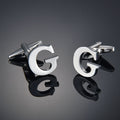 26 Letters A-Z High Quality Silver Colour Men's Cufflinks