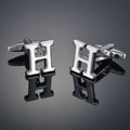 26 Letters A-Z High Quality Silver Colour Men's Cufflinks