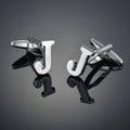 26 Letters A-Z High Quality Silver Colour Men's Cufflinks