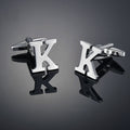 26 Letters A-Z High Quality Silver Colour Men's Cufflinks