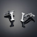 26 Letters A-Z High Quality Silver Colour Men's Cufflinks