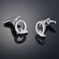 26 Letters A-Z High Quality Silver Colour Men's Cufflinks