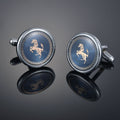 26 Letters A-Z High Quality Silver Colour Men's Cufflinks
