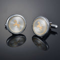 26 Letters A-Z High Quality Silver Colour Men's Cufflinks