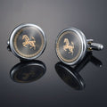26 Letters A-Z High Quality Silver Colour Men's Cufflinks