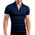 Men's Lapel Casual Short-sleeved Stitching T-shirt