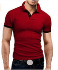 Men's Lapel Casual Short-sleeved Stitching T-shirt