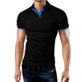 Men's Lapel Casual Short-sleeved Stitching T-shirt