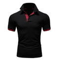 Men's Lapel Casual Short-sleeved Stitching T-shirt