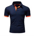 Men's Lapel Casual Short-sleeved Stitching T-shirt