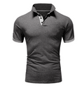 Men's Lapel Casual Short-sleeved Stitching T-shirt