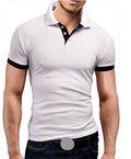 Men's Lapel Casual Short-sleeved Stitching T-shirt
