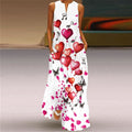 Butterfly Printed Breathable Long Sleeveless Maxi Dress Women