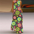 Butterfly Printed Breathable Long Sleeveless Maxi Dress Women
