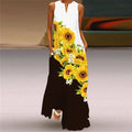 Butterfly Printed Breathable Long Sleeveless Maxi Dress Women
