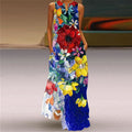 Butterfly Printed Breathable Long Sleeveless Maxi Dress Women