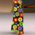 Butterfly Printed Breathable Long Sleeveless Maxi Dress Women