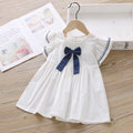 Cute Little Girl Long Sleeve Lace Collar Jacquard Dress