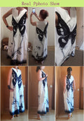 Butterfly Printed Breathable Long Sleeveless Maxi Dress Women