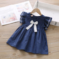 Cute Little Girl Long Sleeve Lace Collar Jacquard Dress