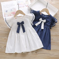 Cute Little Girl Long Sleeve Lace Collar Jacquard Dress