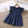 Cute Little Girl Long Sleeve Lace Collar Jacquard Dress