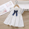 Cute Little Girl Long Sleeve Lace Collar Jacquard Dress