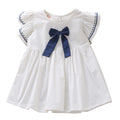 Cute Little Girl Long Sleeve Lace Collar Jacquard Dress