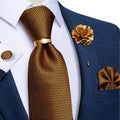 Luxury Men's Ties Silk Jacquard Woven Men Necktie Ring Brooch Cufflinks Hanky Set