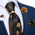 Luxury Men's Ties Silk Jacquard Woven Men Necktie Ring Brooch Cufflinks Hanky Set