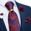 Luxury Men's Ties Silk Jacquard Woven Men Necktie Ring Brooch Cufflinks Hanky Set