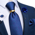 Luxury Men's Ties Silk Jacquard Woven Men Necktie Ring Brooch Cufflinks Hanky Set