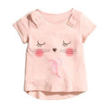 Comfortable Lovely Toddler Girls Short Sleeve Cartoon Cotton T-Shirt